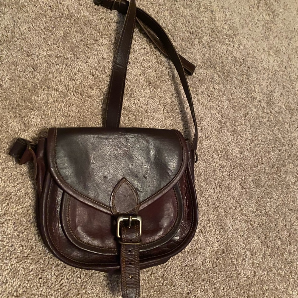 Vintage leather handbag crossbody purse